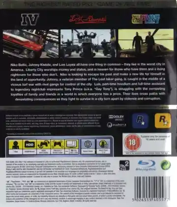 Grand Theft Auto IV (USA) (v1.08) (Disc) (Update) box cover back